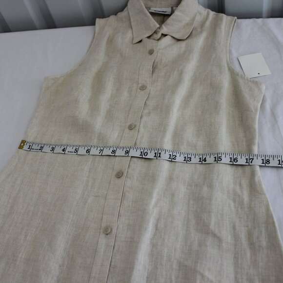 Units Womens 100% Linen Maxi Shirtdress Sleeveless Button Front Size Med NWOT - Picture 9 of 10